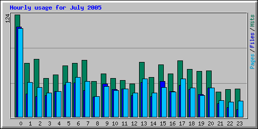 Hourly usage for July 2005